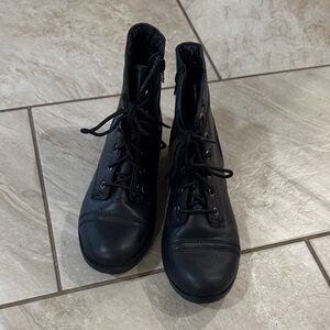 Elegant Black Lace-Up Women's Boots